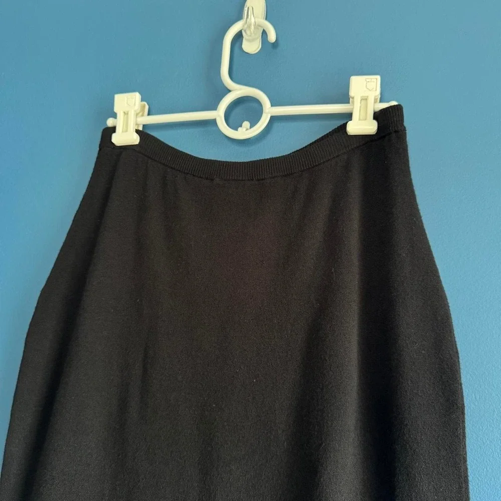 Vintage Knit Mini Skirt Women's Size Medium Black Shapefx Newport News NWT 90s - Picture 6 of 8